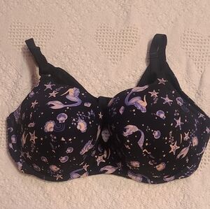 Torrid Black and Purple Mermaid Print Bra